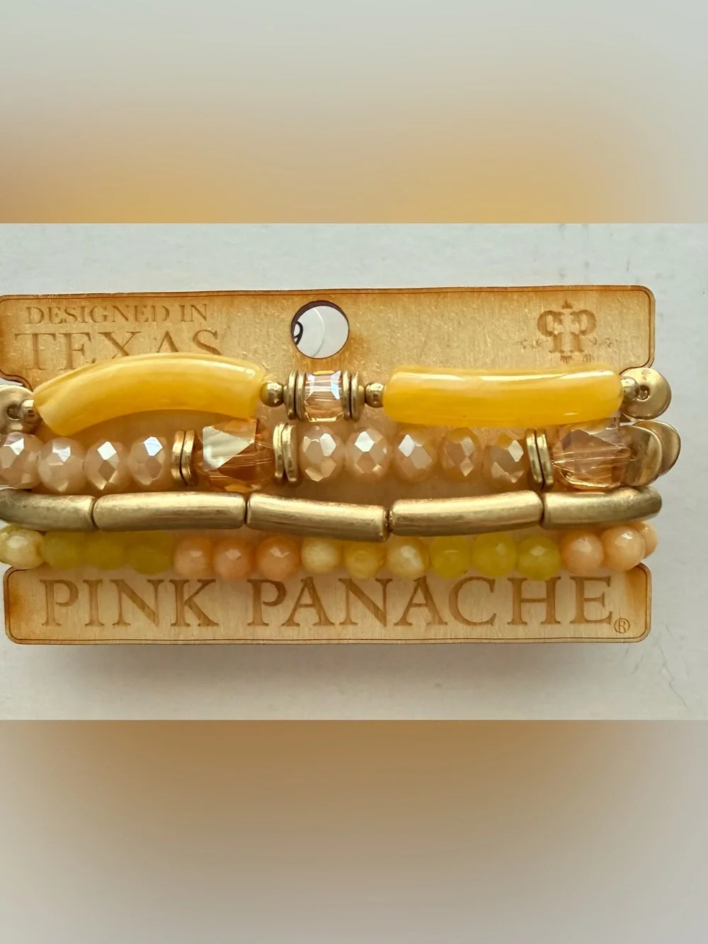 Pink Panache Yellow and Gold Stacked Bracelet Set *NWT